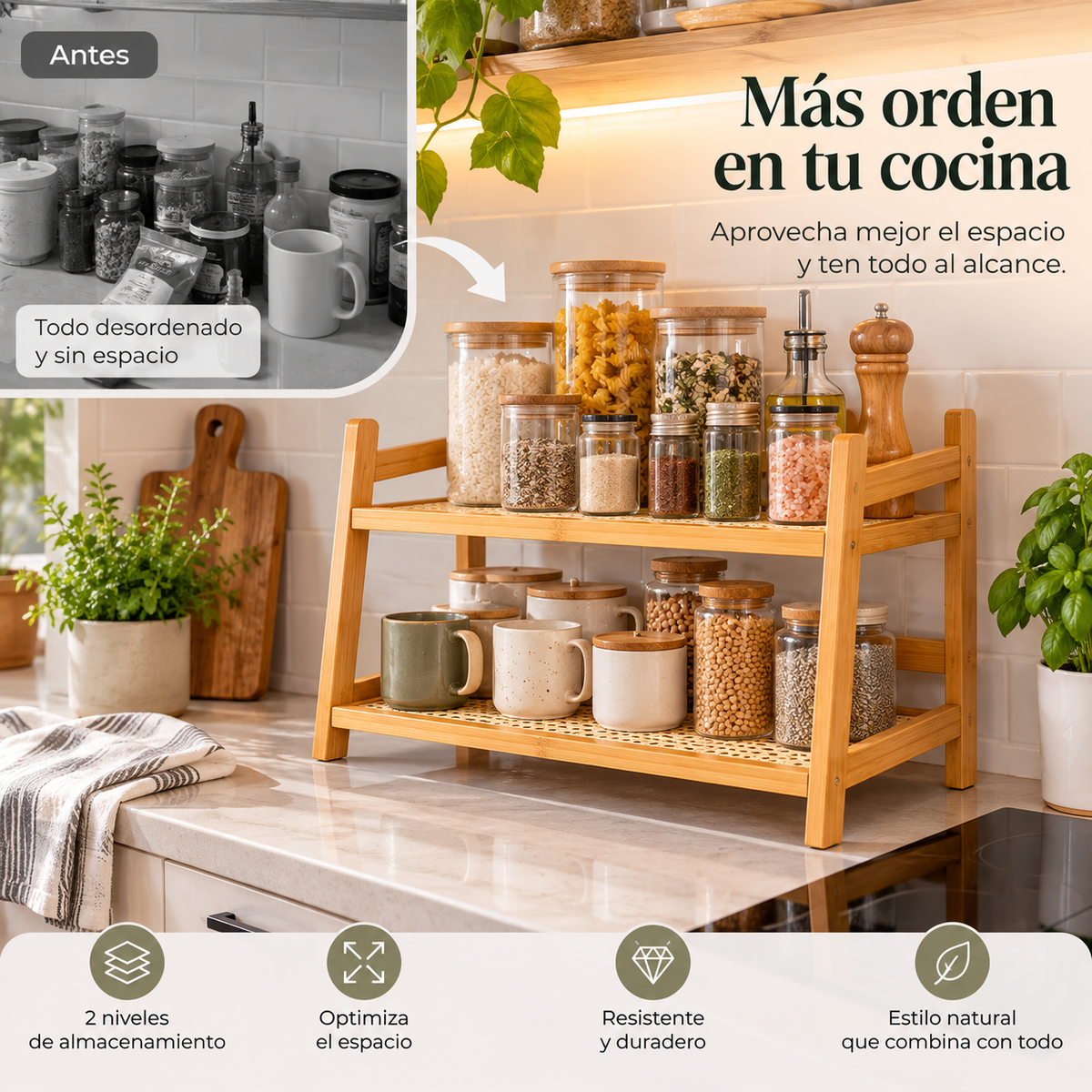 Organizador Bambu Cocina