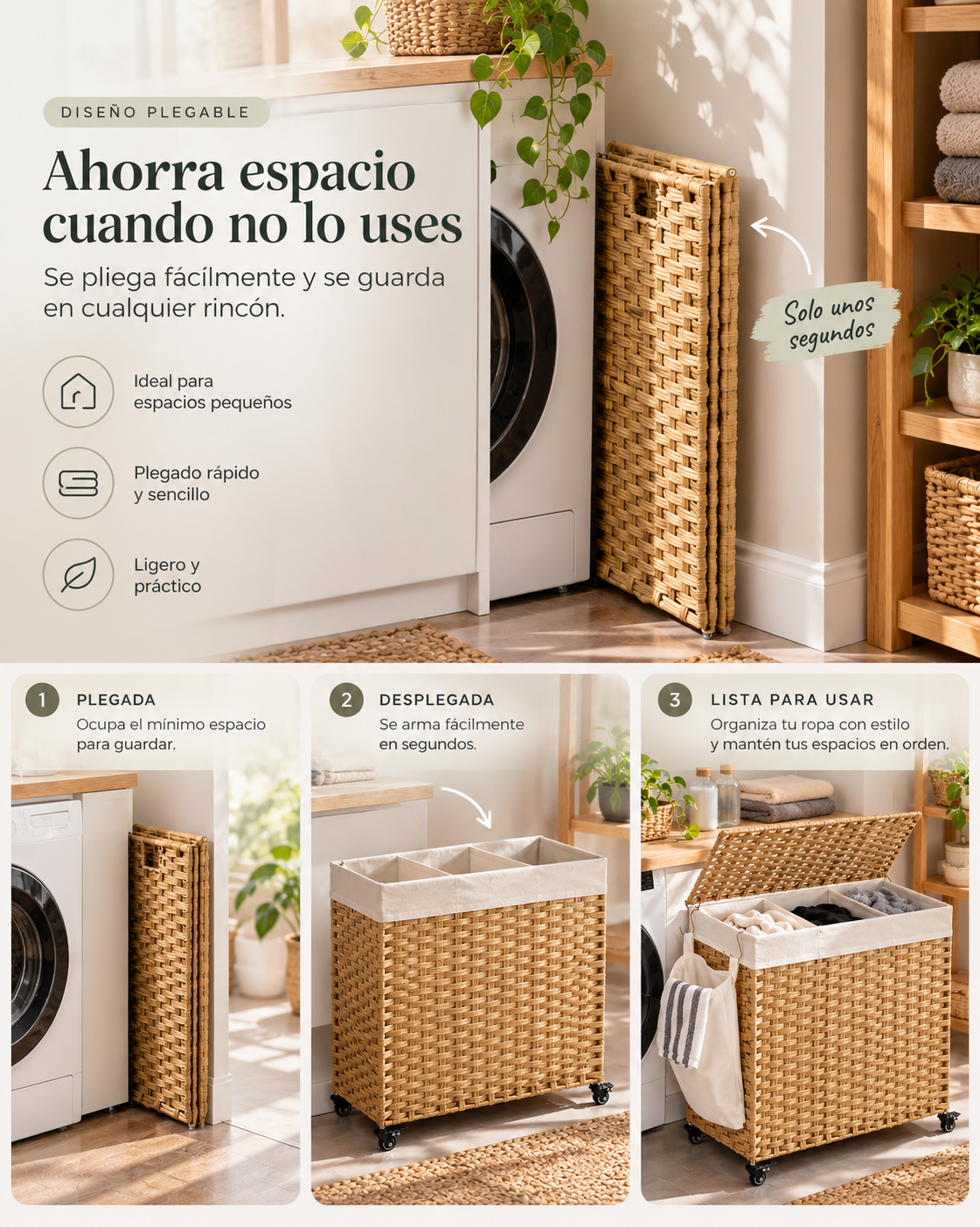 Canasto de 3 compartimientos